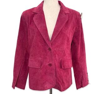 New Frontier Fuchsia button Blazer Top Stitch sz L